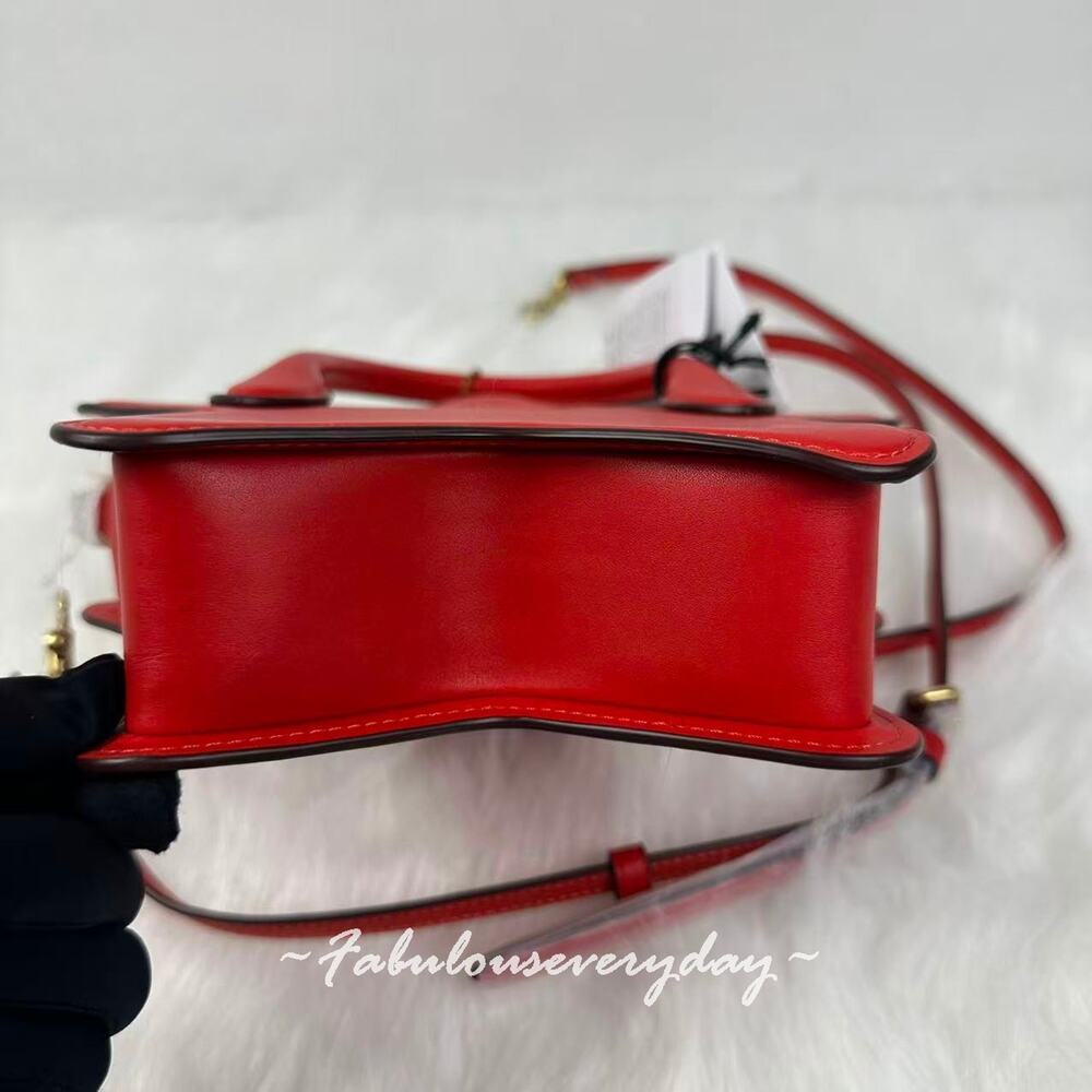 Coach Star Bag Crossbody In Regenerative Leather/Gold/ Red CP234 NWT - Picture 6 of 8